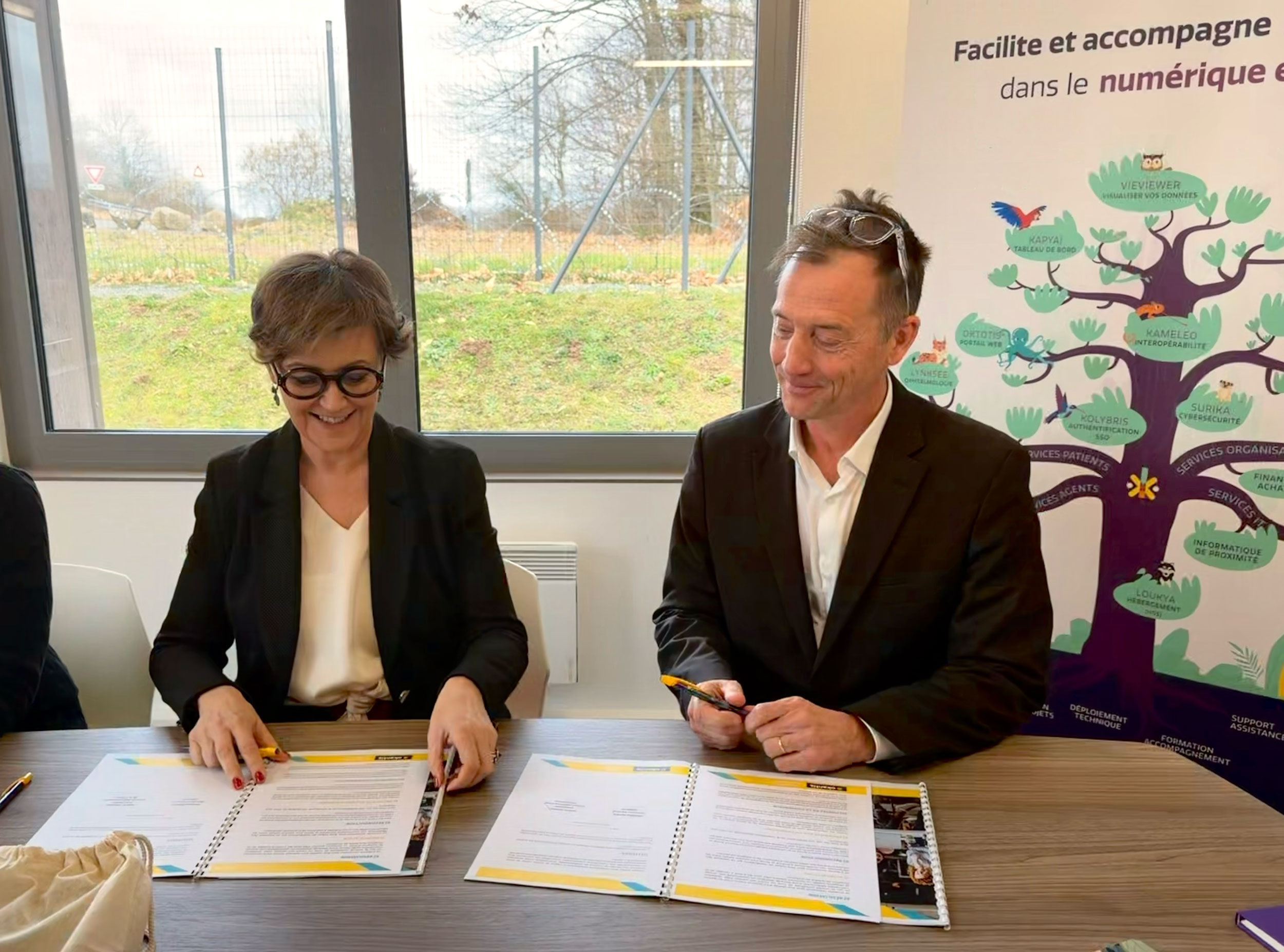 La Présidente du Comité départemental de la Creuse et le Directeur général d'Okantis sur la phoyto